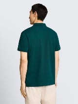 Polo-majica s malim izvezenim logom - Zelena_7649571
