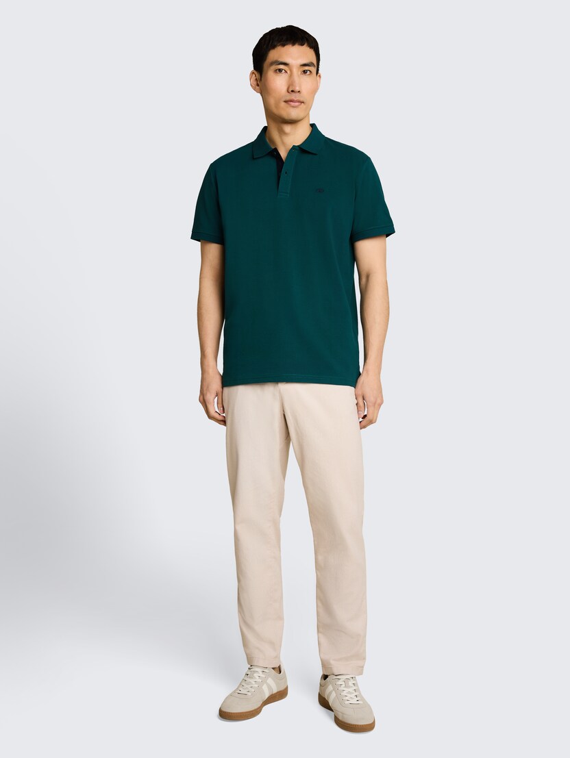 Polo-majica s malim izvezenim logom - Zelena_7649571