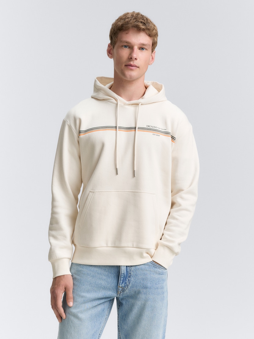 Sportska majica s kapuljačom i uzorkom - Bijela_7566861