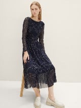 Rochie imprimată din plasă - Albastru_8963471