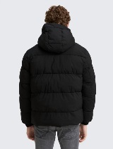 Jachetă matlasată cu glugă - Negru_1794264