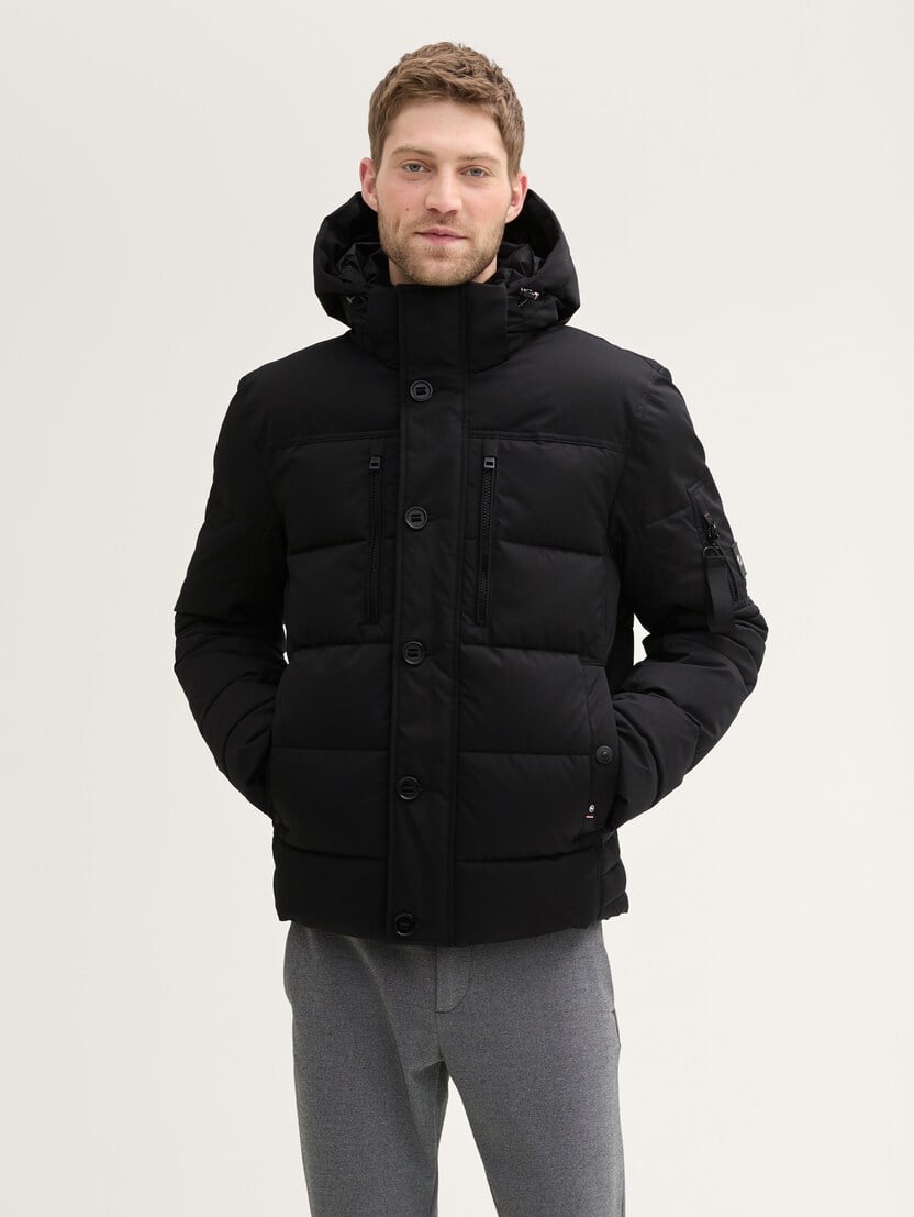 Jachetă puffer cu glugă - Negru_8403306