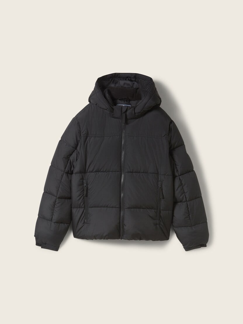 Jachetă puffer cu glugă - Negru_9350354