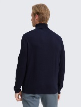 Pulover od pamuka i kašmira - Plava_4933426