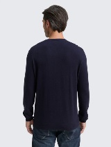 Džemper od pamuka i kašmira - Plava_7666514