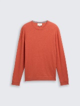 Pulover din bumbac şi caşmir - Portocaliu_1013132
