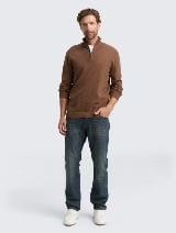 Džemper od pamuka i kašmira - Smeđa_2332173