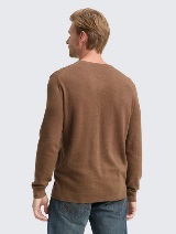 Džemper od pamuka i kašmira - Smeđa_6229125