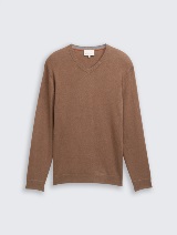 Džemper od pamuka i kašmira - Smeđa_6229125