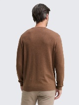 Pulover od pamuka i kašmira - Smeđa_8546216