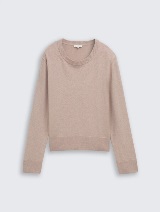 Pulover od pamuka i kašmira - Smeđa_9093685