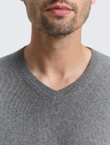 Pulover din bumbac şi caşmir - Gri_6208081