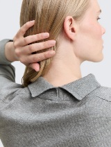 Pulover din bumbac şi caşmir - Gri_6353703