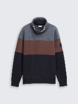 Šarena dukserica sa okruglom kragnom - Plava_5425984