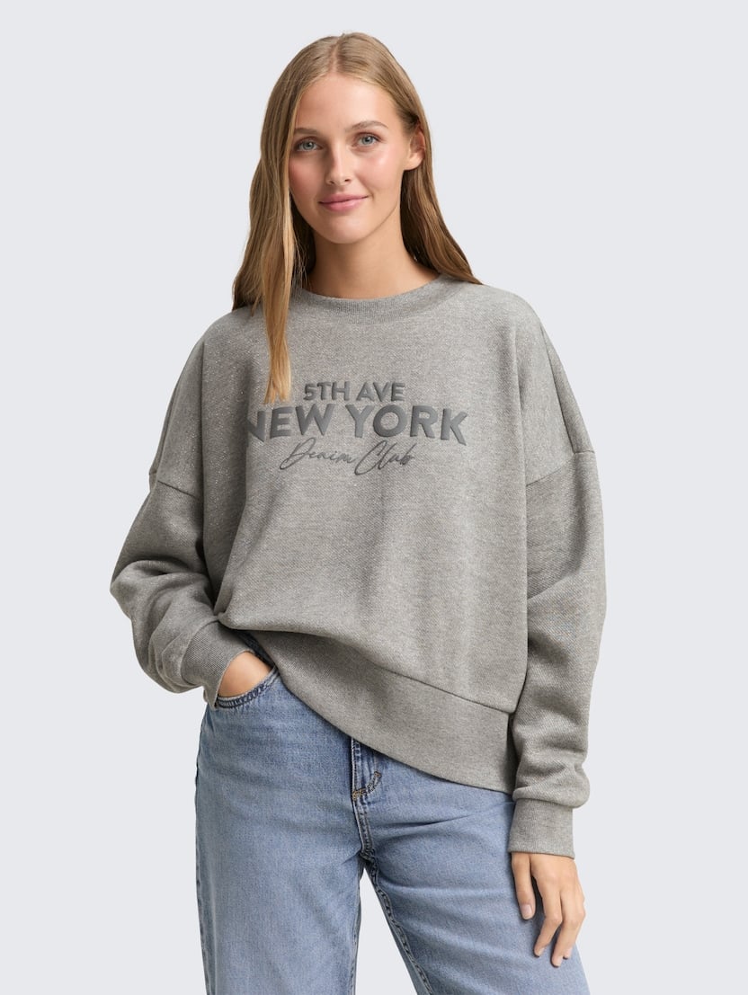 Bluză cu fir lurex - Gri_673635