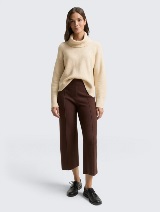 Rebrasti pleteni pulover - Bež_3442277