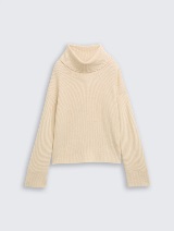 Rebrasti pleteni pulover - Bež_3442277