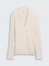 Majica rebraste strukture - Bež_137666