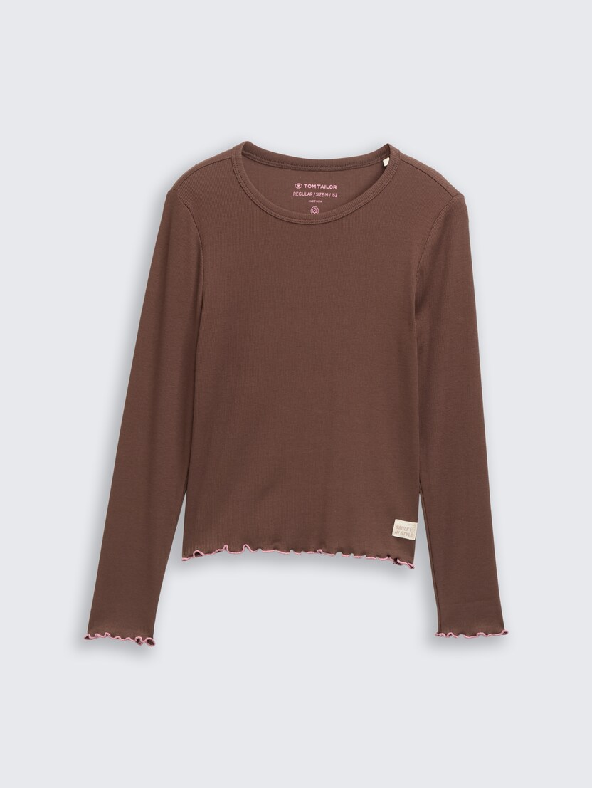 Rebrasta majica - Smeđa_8856993