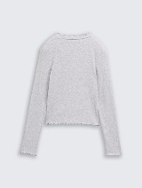 Majica rebraste strukture - Siva_4201948