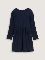 Rochie cu textură rib - Albastru_998978