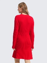 Rochie cu textură rib - Roşu_2610763