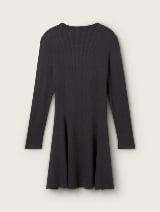 Rochie cu textură ripsată - Gri_2823910