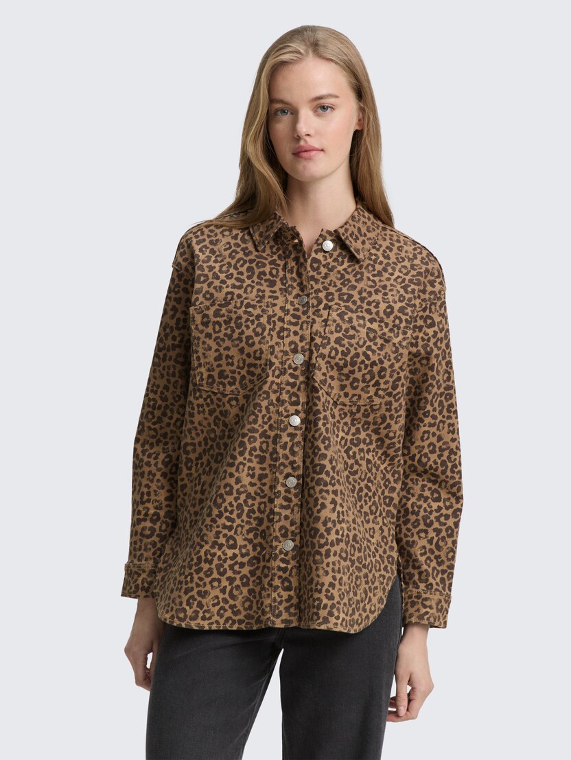 Široka srajca iz džinsa - Vzorec/večbarvna_7297379