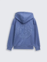 Jachetă cu glugă şi imprimeu - Albastru_5896222