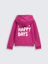 Jachetă cu glugă şi imprimeu - Roz_9841434