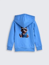 Gornji dio trenirke s kapuljačom i uzorkom - Plava_3900252