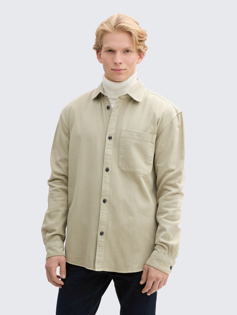 Cămaşă din twill - Bej_1871318