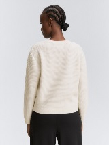 Strukturirani pleteni pulover - Bijela_916258