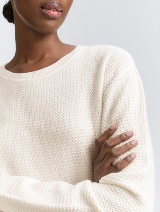 Strukturirani pleteni pulover - Bijela_916258