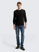 Pulover tricotat structurat - Negru_5220126