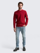 Strukturirani pleteni pulover - Crvena_8625134