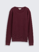 Strukturirani pleteni pulover - Crvena_9612957
