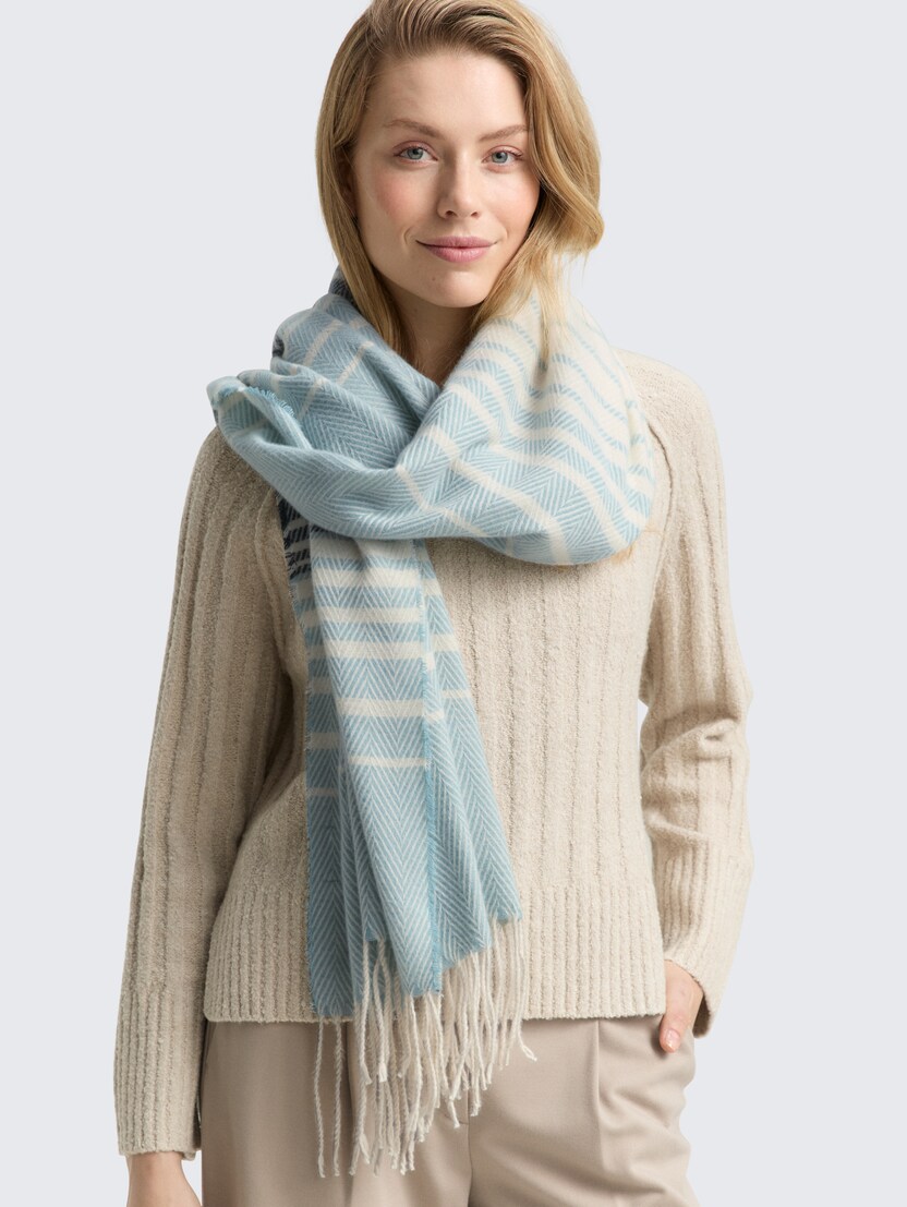 Strukturiran pleten šal - Vzorec/večbarvna_7411928