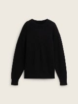 Pulover din tricot structurat - Negru_5676316