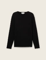 Pulover din tricot structurat - Negru_9811347