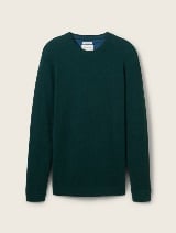 Pulover din tricot structurat - Verde_6931130