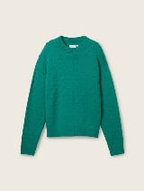 Pulover din tricot structurat - Verde_9484616