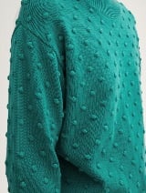 Pulover din tricot structurat - Verde_9484616