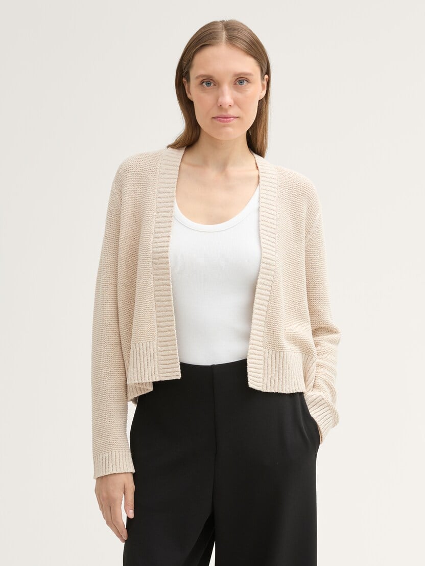 Cardigan structurat - Bej_9807425