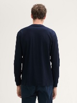 Tricou henley structurat - Albastru_131869