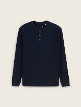 Majica s Henley izrezom - Plava_131869