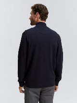 Strukirana pletena jakna - Plava_8800331