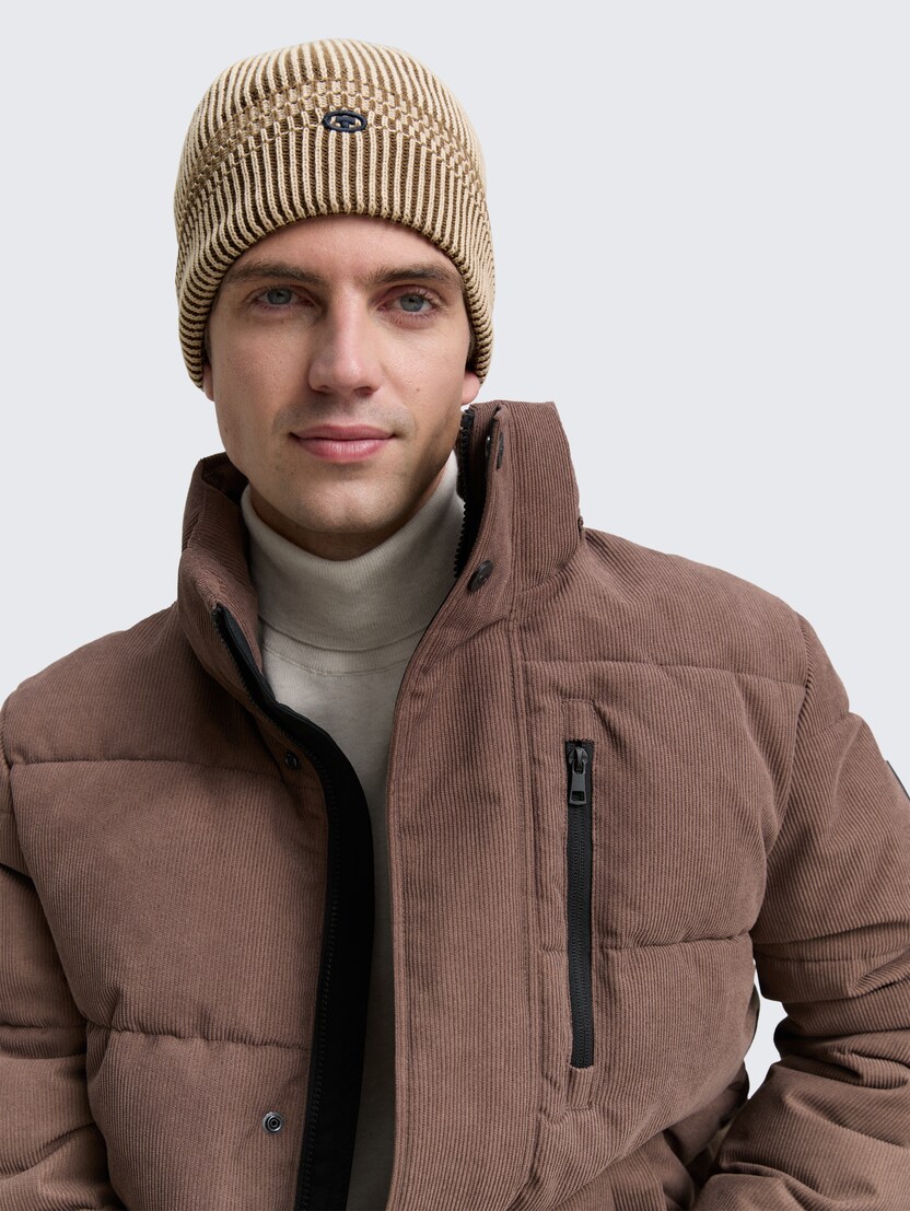 Structurirana pletena kapa - Bež_8570774