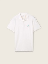 Tricou polo structurat - Alb_1407186