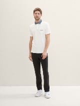 Tricou polo structurat - Alb_4515507